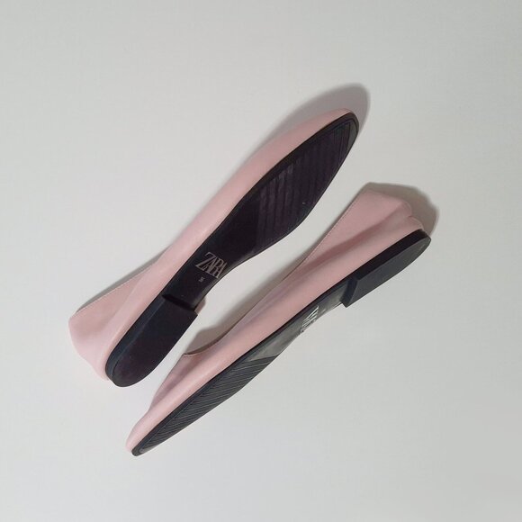 NWOT Zara pink leather ballerina flats, EU 36 - Picture 8 of 12